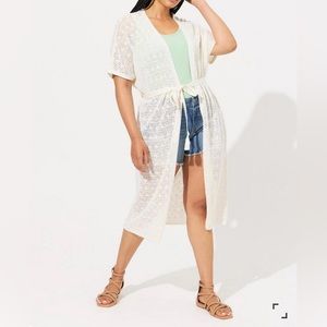 🆕NWT🔖Torrid Crochet Tie Waist Duster Sweater - 3x/4x